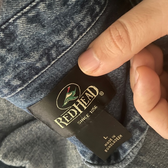 RedHead Denim Sleeveless Button-Down Shirt - Picture 3 of 4